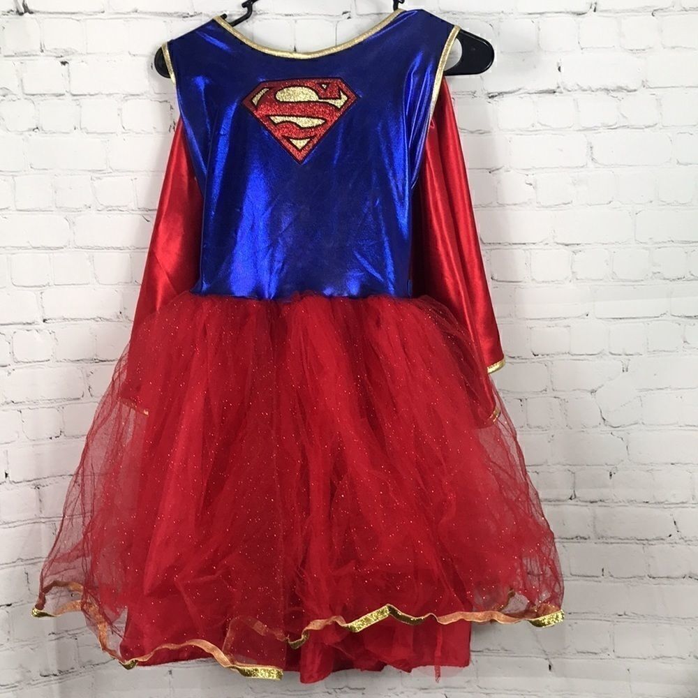 Rubies DC Supergirl Costume 13-14 Lg Cape GUC Halloween - Picture 2 of 9